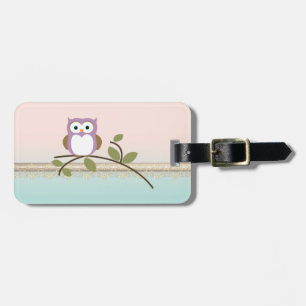 Etiqueta De Bagagem Coruja Fofa e Adorável Menina, Personalizado