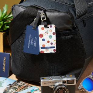 Etiqueta de bagagem cósmica azul personalizada