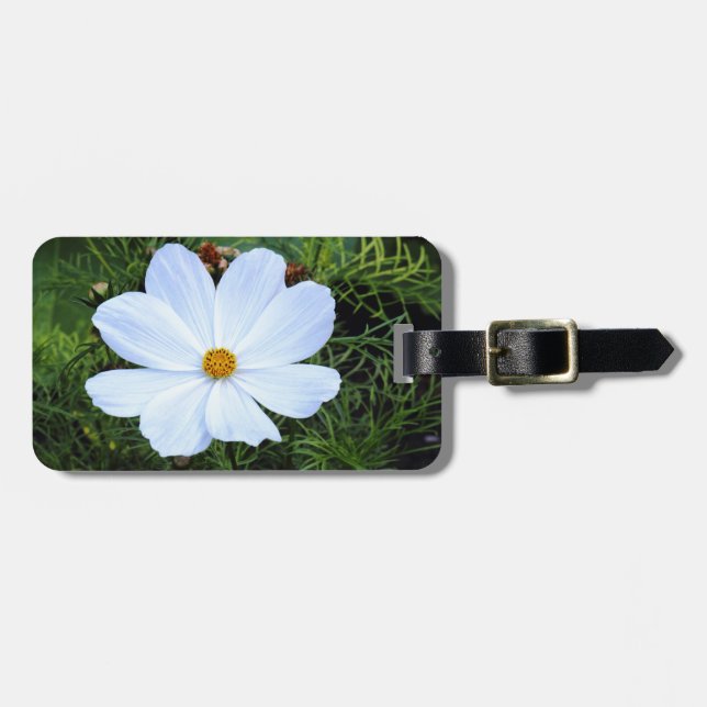 Etiqueta De Bagagem Cosmos brancos (Frente Horizontal)