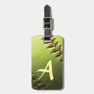 Etiqueta De Bagagem Costume amarelo do softball