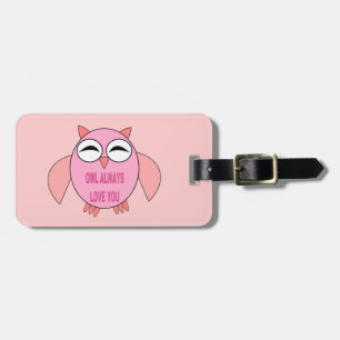 Etiqueta De Bagagem Costume bonito da coruja da mensagem do amor