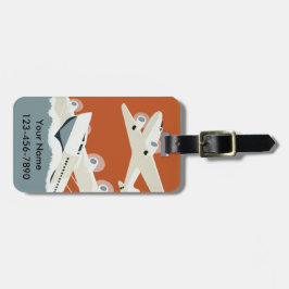 Etiqueta De Bagagem Costume do viagem do avião do vintage