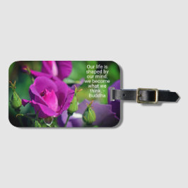 Etiqueta De Bagagem Cota Motivacional Rosa Roxo