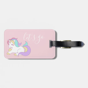 Etiqueta De Bagagem Cotação bonito Unicorn Rosa Wanderlust   etiquet