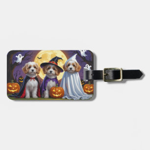 Etiqueta De Bagagem Coton De Tulear Cachorros Pumpkin Halloween Engraç