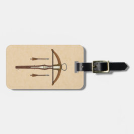 Etiqueta De Bagagem Cotovelo medieval com parafusos