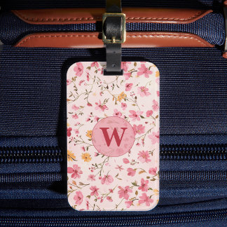 Etiqueta De Bagagem Country Pink Floral