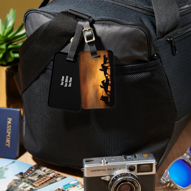 Etiqueta De Bagagem Country Western Cowboys e Roundup (Frente e verso)