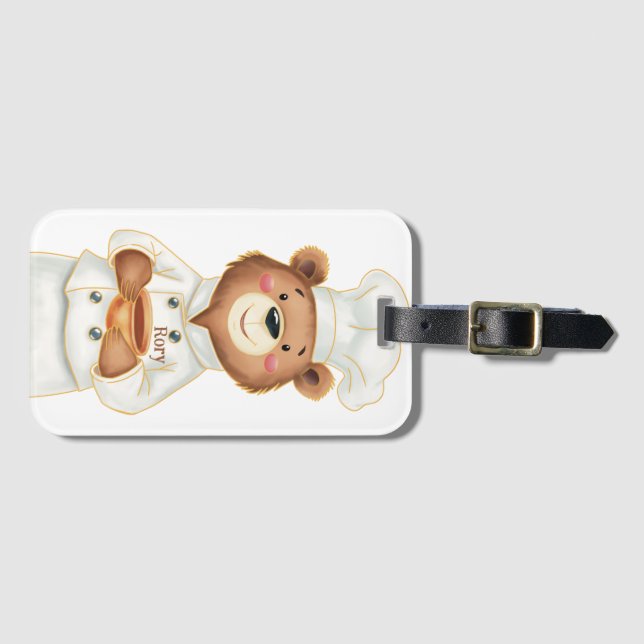 Etiqueta De Bagagem Cozinheiro Urso (Frente Horizontal)