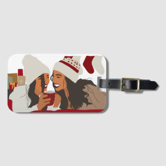 Etiqueta De Bagagem Cozy Conversations  Christmas Holiday Illustration