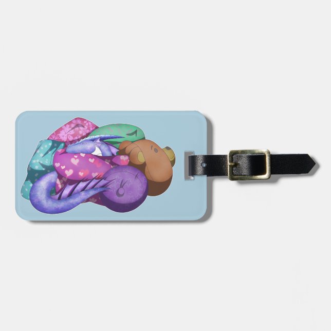 Etiqueta De Bagagem Cozy Dragon (Frente Horizontal)
