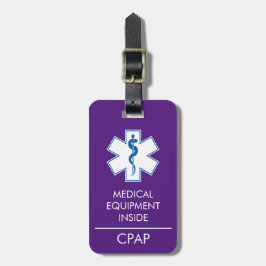 Etiqueta De Bagagem CPAP ou Carregar de Alerta Médico na Etiqueta de B