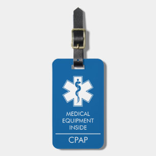 Etiqueta De Bagagem CPAP ou o alerta médico continuam o Tag da bagage