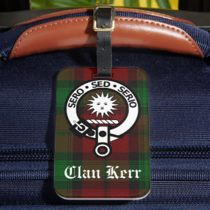 Etiqueta De Bagagem Crachá Clan Kerr Tartan e Crest