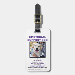 Etiqueta De Bagagem Crachá de ID de foto de cão de suporte emociona