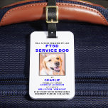 Etiqueta De Bagagem CRACHÁ de ID de Foto do Cão de Serviço PTSD<br><div class="desc">Cão de Serviço PTSD - Identifique facilmente o seu cão como um cão de serviço que trabalha, mantendo o seu cão focado e reduzindo as distrações enquanto trabalha com um destes crachás de identificação do cão de serviço do k9. Embora não seja necessário, um crachá de ID de Cão de...</div>