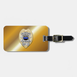 Etiqueta De Bagagem Crachá fino de linha azul com botão no reverso