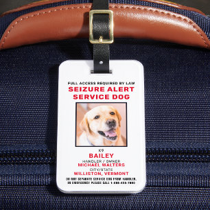 Etiqueta De Bagagem Crachá Personalizado de Cão do Serviço de Alerta d