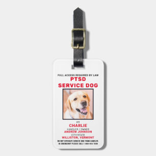 Etiqueta De Bagagem Crachá Personalizado de Dog de Serviço PTSD de F