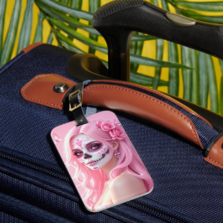Etiqueta De Bagagem Cranio de Açúcar Pink Lady