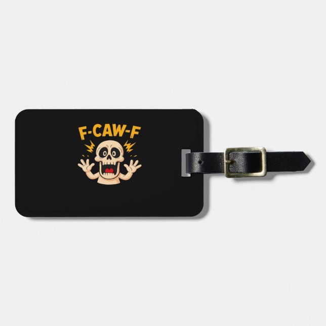 Etiqueta De Bagagem Crânio F-Caw-F de Halloween (Frente Horizontal)