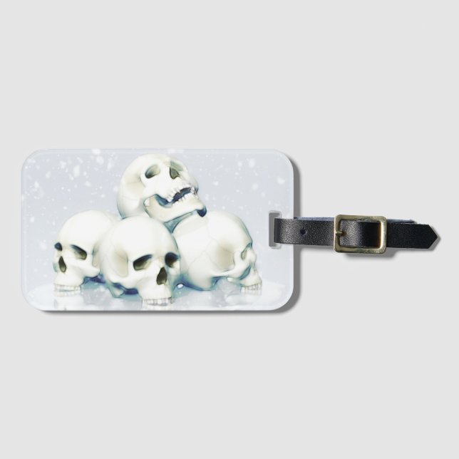 Etiqueta De Bagagem Crânios na neve (Frente Horizontal)