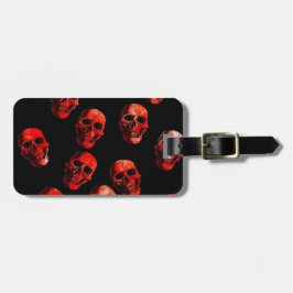 Etiqueta De Bagagem crânios, preto vermelho