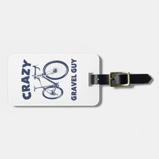 Etiqueta De Bagagem Crazy Gravel Cara Cycling (Frente Horizontal)