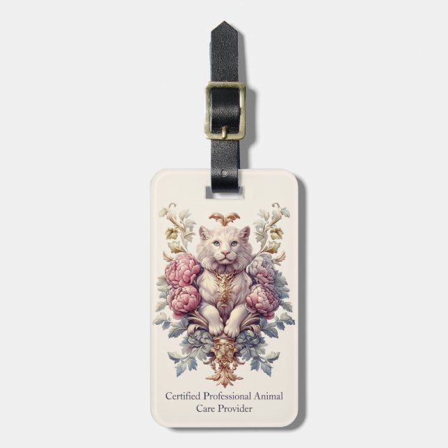 Etiqueta De Bagagem Crest Heráldico Felino (Frente Vertical)