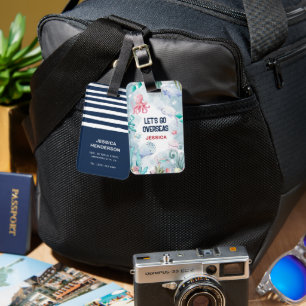 Etiqueta De Bagagem Crianças bonitas "Vamos Ir para o Oceano" Viagem