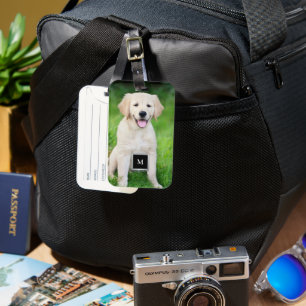 Etiqueta De Bagagem Crie seu próprio monograma personalizado de fotos 
