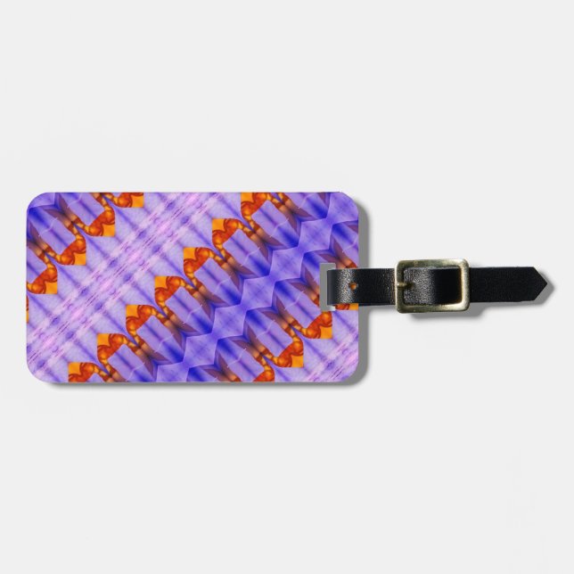 Etiqueta De Bagagem Crocus Ikat 8 sangria Bagagem (Frente Horizontal)
