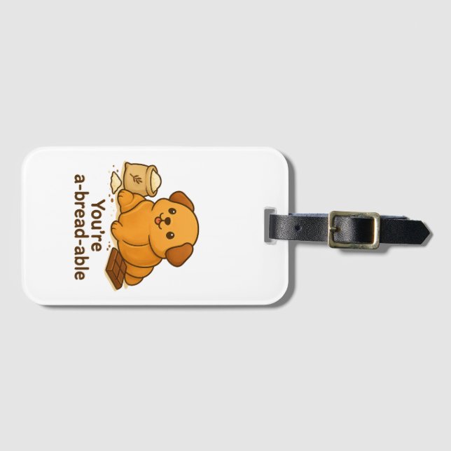 Etiqueta De Bagagem Croissant Pup (Frente Horizontal)