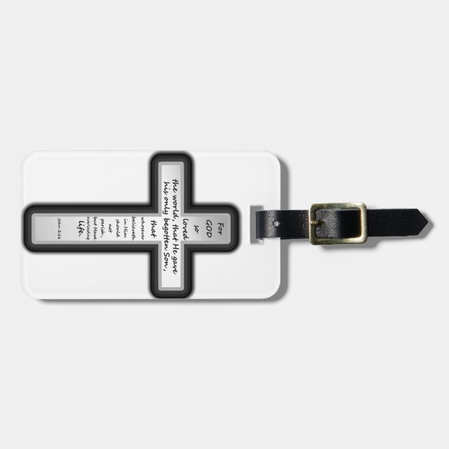 Etiqueta De Bagagem Cruz do 3:16 de John somente (Frente Horizontal)