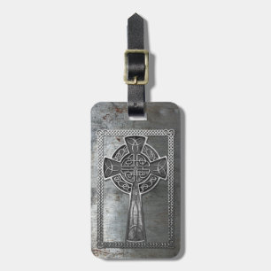 Etiqueta De Bagagem Cruz gasta do metal