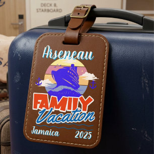 Etiqueta De Bagagem Cruzeiro em Família Brown/Blue Viagem Personalize