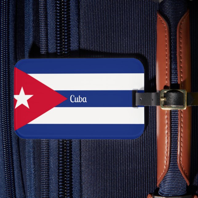 Etiqueta De Bagagem Cuba, Bandeira de Cuba (Frente Insitu 4)