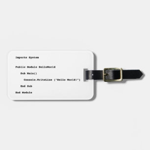 Etiqueta De Bagagem Cumprimento do mundo de Visual Basic olá!