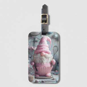 Etiqueta De Bagagem Cupcake Gnomo Rosa Adorável