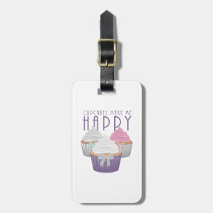 Etiqueta De Bagagem Cupcakes me fazem feliz