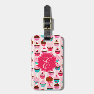 Etiqueta De Bagagem Cupcakes Rosa Modernos Girly