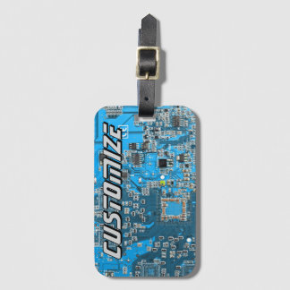 Etiqueta De Bagagem Custom Blue PCB Circuit Board for IT Pros 2