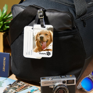 Etiqueta De Bagagem Custom Pet Photo & Name Luggage Tag – Travel Gift