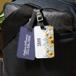 Etiqueta De Bagagem Custom Sunflower Lavender Luggage Tag
