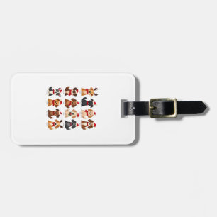 Etiqueta De Bagagem Cute 12 Cães Xmas Cachorros engraçados Amantes do