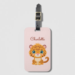 Etiqueta De Bagagem Cute Baby Leopard Safari Animal Kids