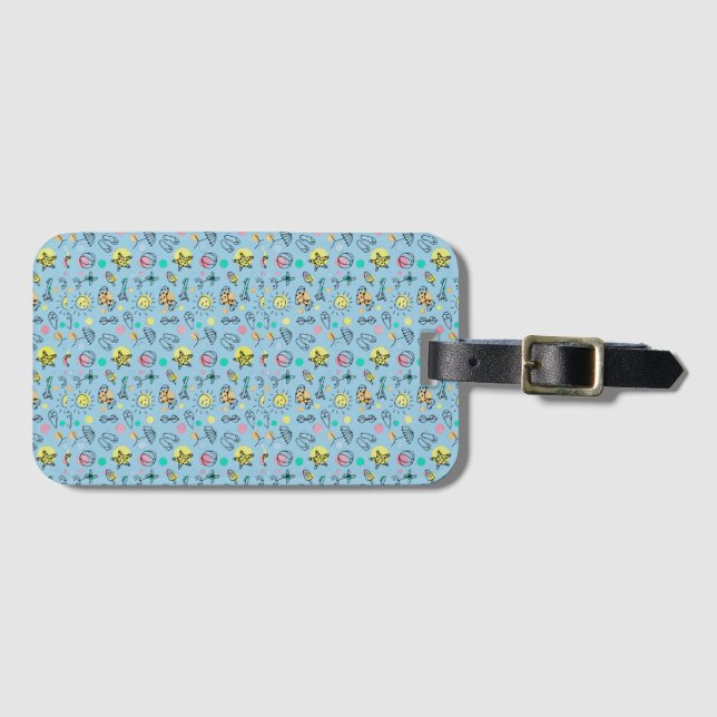 Etiqueta De Bagagem Cute beach pattern (Frente Horizontal)