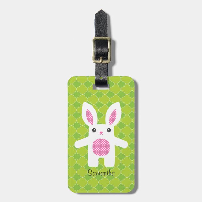 Etiqueta De Bagagem Cute Bunny Hug  (Frente Vertical)