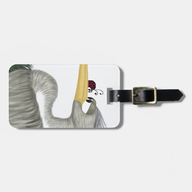 Etiqueta De Bagagem Cute Heron e Ladybug (Frente Horizontal)
