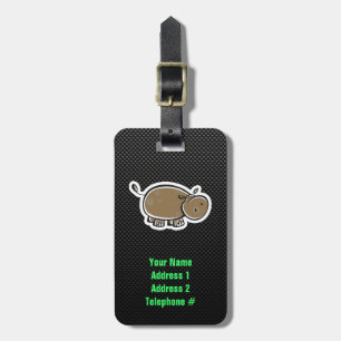 Etiqueta De Bagagem Cute Hippo; Sleek